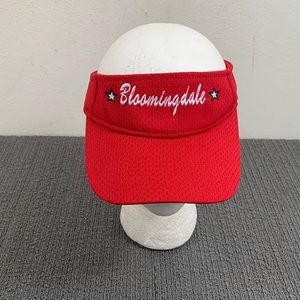 Bloomingdale Visor Unisex Adult Red White Jersey Mesh Strapback Augusta
